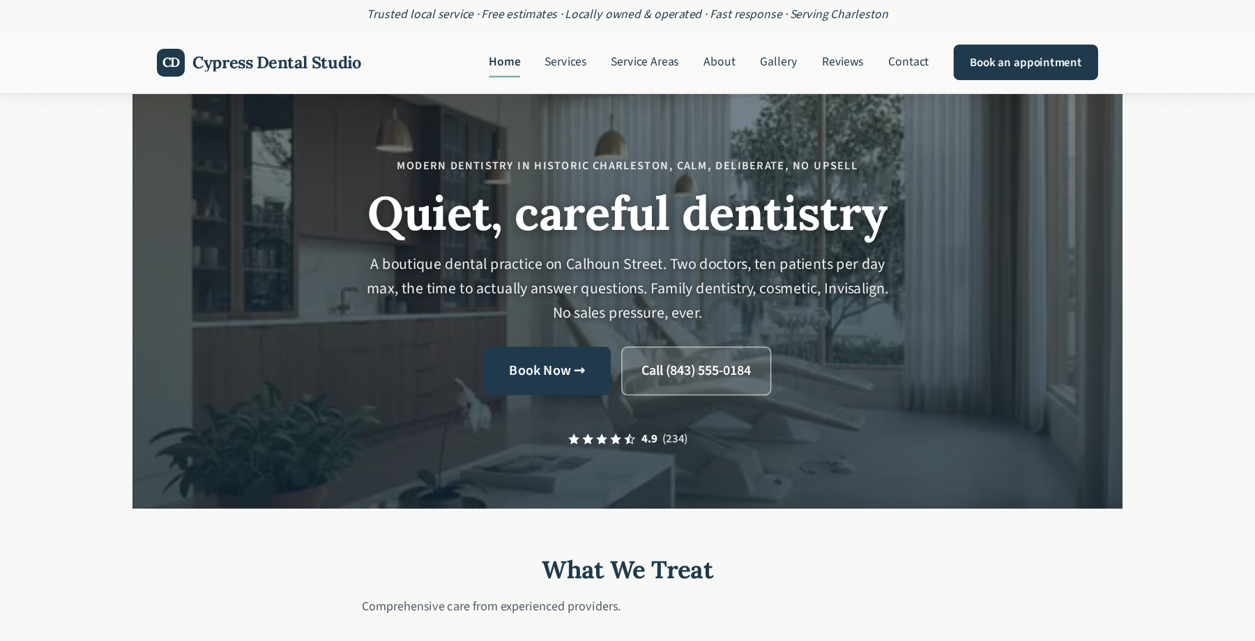 Cypress Dental Studio website by AdIQ